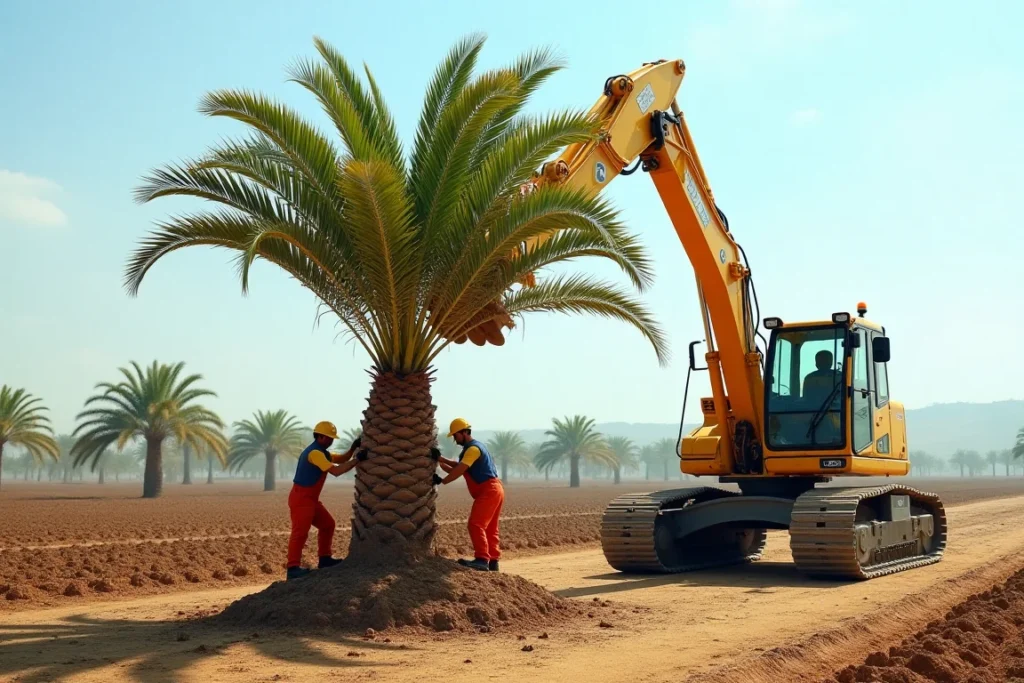 قلع وزرع نخيل