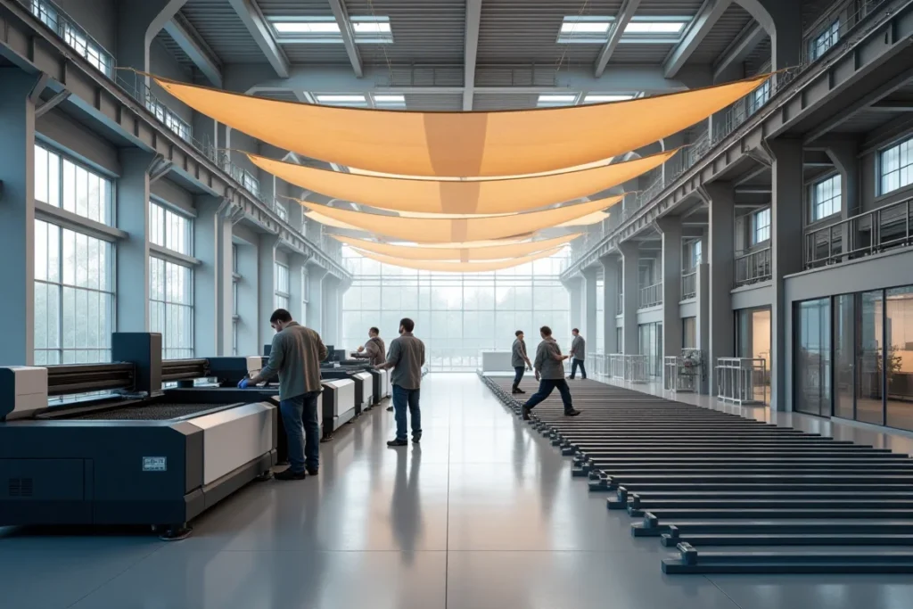 ورشة مظلات شد انشائي